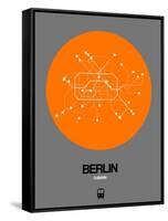 Berlin Orange Subway Map-NaxArt-Framed Stretched Canvas