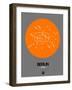 Berlin Orange Subway Map-NaxArt-Framed Art Print