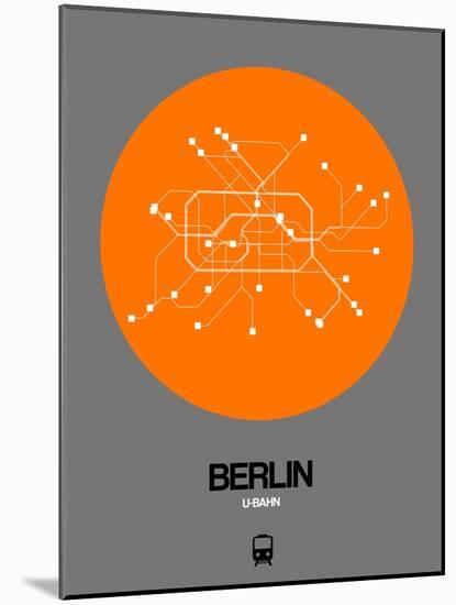 Berlin Orange Subway Map-NaxArt-Mounted Art Print