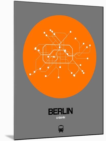 Berlin Orange Subway Map-NaxArt-Mounted Art Print