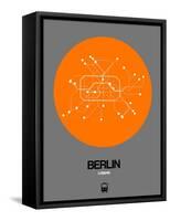 Berlin Orange Subway Map-NaxArt-Framed Stretched Canvas