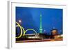 Berlin, Radio Tower, Looping Sculpture, Night-Catharina Lux-Framed Photographic Print