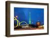 Berlin, Radio Tower, Looping Sculpture, Night-Catharina Lux-Framed Photographic Print