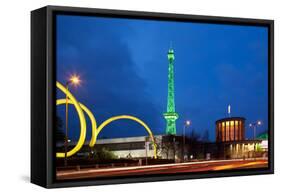 Berlin, Radio Tower, Looping Sculpture, Night-Catharina Lux-Framed Stretched Canvas