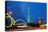 Berlin, Radio Tower, Looping Sculpture, Night-Catharina Lux-Stretched Canvas