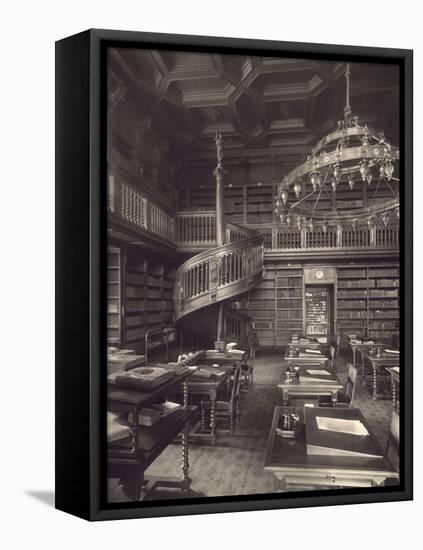 Berlin, Reichstag, Library-null-Framed Stretched Canvas