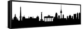 Berlin Silhouette-HAS-Vektor-Framed Stretched Canvas