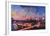 Berlin Skyline at Dusk-Markus Bleichner-Framed Art Print