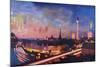 Berlin Skyline at Dusk-Markus Bleichner-Mounted Art Print