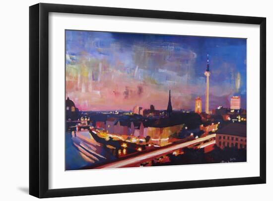 Berlin Skyline at Dusk-Markus Bleichner-Framed Art Print