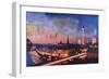 Berlin Skyline at Dusk-Markus Bleichner-Framed Art Print