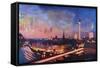 Berlin Skyline at Dusk-Markus Bleichner-Framed Stretched Canvas