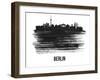 Berlin  Skyline Brush Stroke - Black II-NaxArt-Framed Art Print
