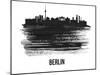 Berlin  Skyline Brush Stroke - Black II-NaxArt-Mounted Art Print