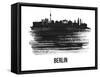 Berlin  Skyline Brush Stroke - Black II-NaxArt-Framed Stretched Canvas