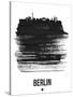 Berlin Skyline Brush Stroke - Black-NaxArt-Stretched Canvas