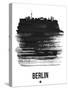 Berlin Skyline Brush Stroke - Black-NaxArt-Stretched Canvas