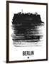 Berlin Skyline Brush Stroke - Black-NaxArt-Framed Art Print
