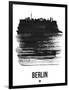 Berlin Skyline Brush Stroke - Black-NaxArt-Framed Art Print