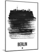 Berlin Skyline Brush Stroke - Black-NaxArt-Mounted Art Print