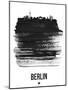 Berlin Skyline Brush Stroke - Black-NaxArt-Mounted Art Print