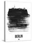 Berlin Skyline Brush Stroke - Black-NaxArt-Stretched Canvas