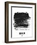 Berlin Skyline Brush Stroke - Black-NaxArt-Framed Art Print