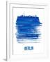 Berlin Skyline Brush Stroke - Blue-NaxArt-Framed Art Print