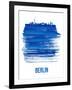 Berlin Skyline Brush Stroke - Blue-NaxArt-Framed Art Print