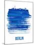 Berlin Skyline Brush Stroke - Blue-NaxArt-Mounted Art Print