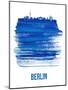 Berlin Skyline Brush Stroke - Blue-NaxArt-Mounted Art Print