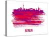 Berlin Skyline Brush Stroke - Red-NaxArt-Stretched Canvas