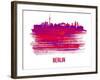 Berlin Skyline Brush Stroke - Red-NaxArt-Framed Art Print