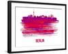 Berlin Skyline Brush Stroke - Red-NaxArt-Framed Art Print