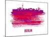 Berlin Skyline Brush Stroke - Red-NaxArt-Mounted Art Print