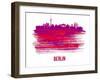 Berlin Skyline Brush Stroke - Red-NaxArt-Framed Art Print