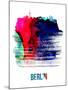 Berlin Skyline Brush Stroke - Watercolor-NaxArt-Mounted Art Print