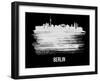 Berlin  Skyline Brush Stroke - White-NaxArt-Framed Art Print