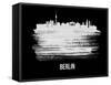 Berlin  Skyline Brush Stroke - White-NaxArt-Framed Stretched Canvas