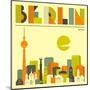 Berlin Skyline-Jazzberry Blue-Mounted Art Print