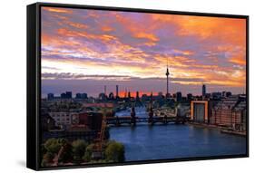 Berlin Spree Skyline-topaspics-Framed Stretched Canvas