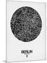 Berlin Street Map Black on White-NaxArt-Mounted Art Print