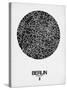 Berlin Street Map Black on White-NaxArt-Stretched Canvas
