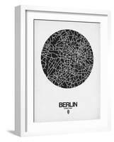 Berlin Street Map Black on White-NaxArt-Framed Art Print