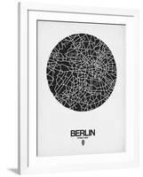 Berlin Street Map Black on White-NaxArt-Framed Art Print