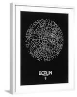 Berlin Street Map Black-NaxArt-Framed Art Print