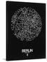 Berlin Street Map Black-NaxArt-Stretched Canvas