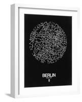 Berlin Street Map Black-NaxArt-Framed Art Print