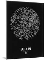 Berlin Street Map Black-NaxArt-Mounted Art Print