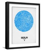 Berlin Street Map Blue-NaxArt-Framed Art Print